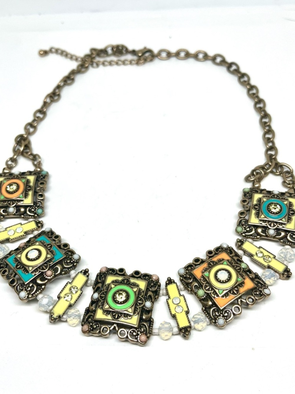 Vintage Multicolor Pendant Statement Necklace
